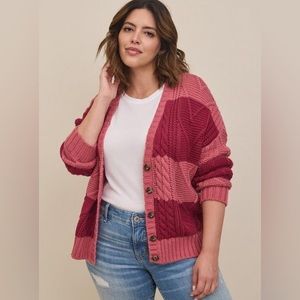 Torrid Cable Cardigan V-Neck Sweater